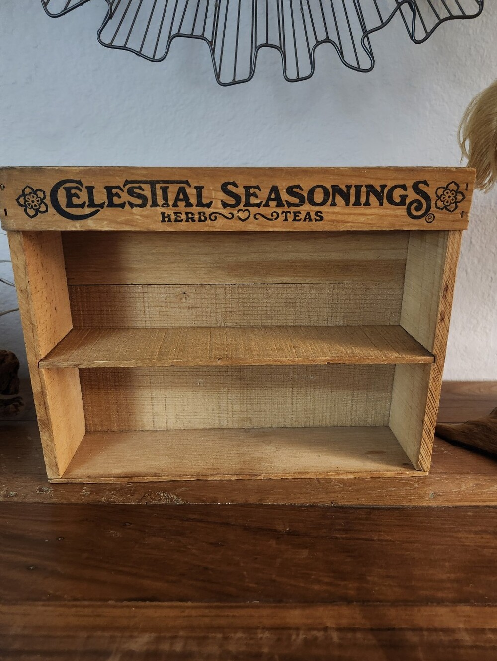Celestial Seasonings VINTAGE Wooden Wall Shelf - Natural Wood